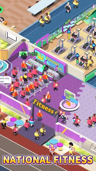 Скачать взлом Fitness Club Tycoon (Фитнес Клуб Тайкун)  [МОД Mega Pack] — стабильная версия apk на Андроид screen 2