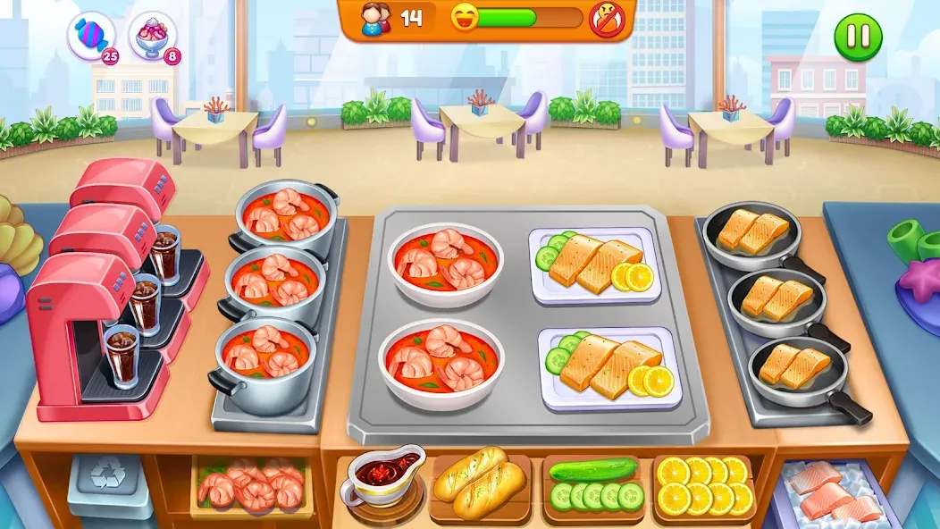 Скачать взлом Cooking Restaurant Food Games  [МОД Unlocked] — полная версия apk на Андроид screen 1