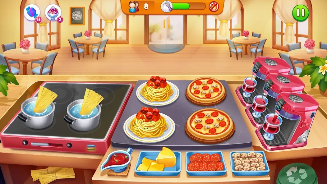 Скачать взлом Cooking Restaurant Food Games  [МОД Unlocked] — полная версия apk на Андроид screen 2