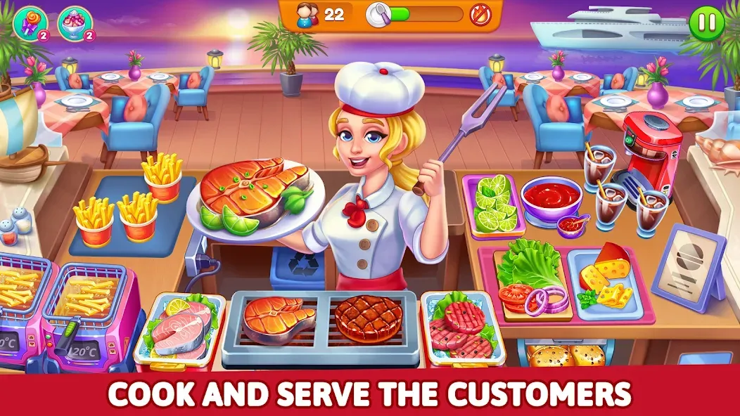 Скачать взлом Cooking Restaurant Food Games  [МОД Unlocked] — полная версия apk на Андроид screen 3