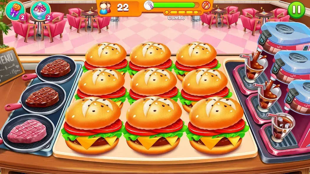 Скачать взлом Cooking Restaurant Food Games  [МОД Unlocked] — полная версия apk на Андроид screen 5