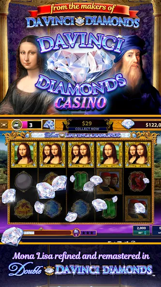 Взломанная Da Vinci Diamonds Casino – Bes (Да Винчи Даймондс Казино)  [МОД Бесконечные монеты] — полная версия apk на Андроид screen 1