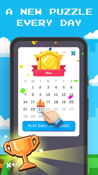 Скачать взлом Blockin' Color — Block Puzzle  [МОД Unlimited Money] — стабильная версия apk на Андроид screen 4