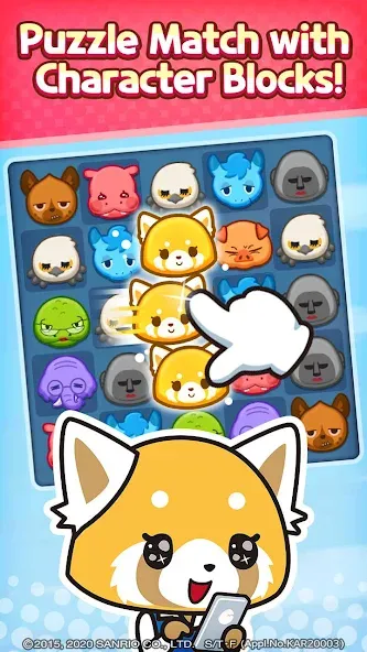 Взломанная Aggretsuko : Match 3 Puzzle (Аггретсуко)  [МОД Mega Pack] — стабильная версия apk на Андроид screen 1