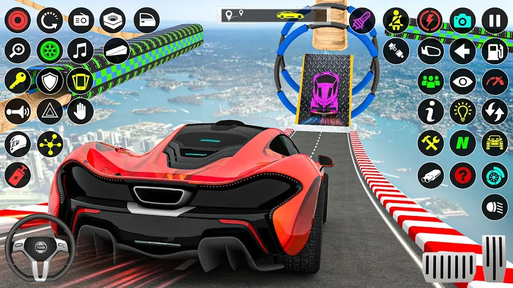 Скачать взломанную GT Car Stunt Race: Mega Ramps (Джи Ти Кар Стант Рейс)  [МОД Бесконечные монеты] — полная версия apk на Андроид screen 4