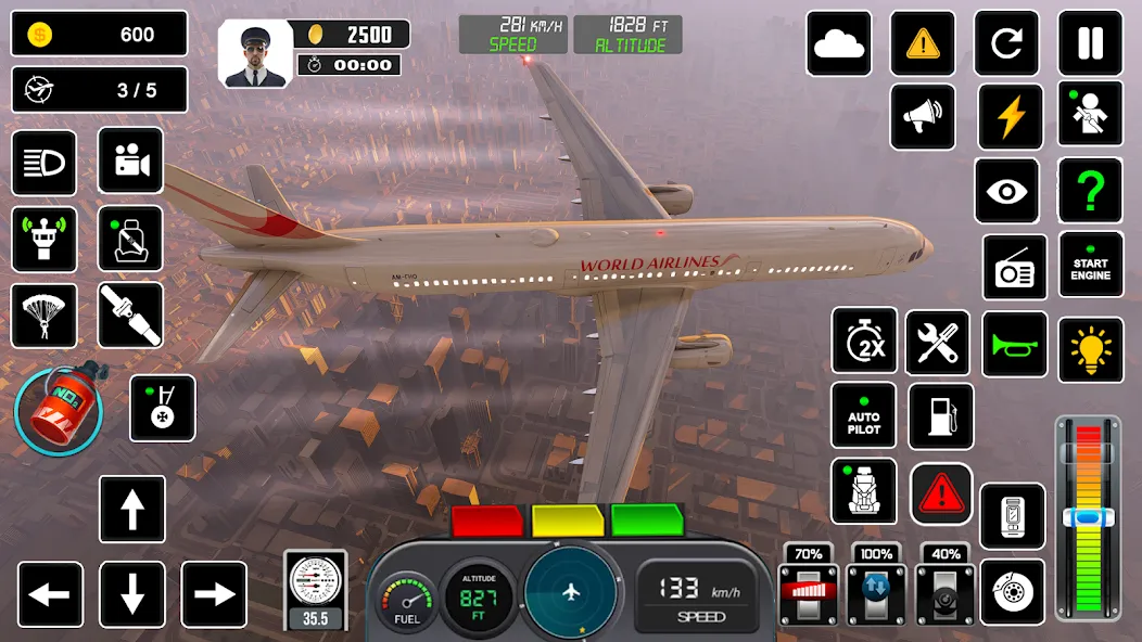 Взломанная Pilot Flight Simulator Games  [МОД Бесконечные деньги] — полная версия apk на Андроид screen 2