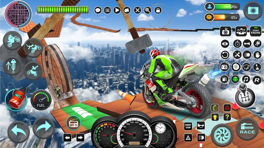 Взлом Mega Ramp Bike Stunts Games 3D  [МОД Меню] — стабильная версия apk на Андроид screen 2