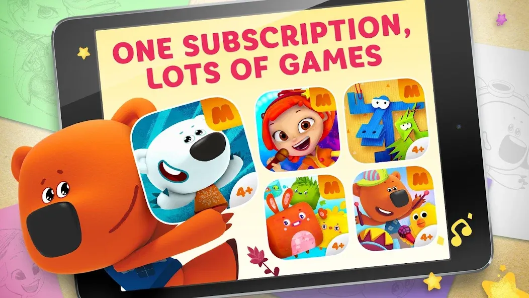 Скачать взломанную Be-be-bears — Creative world  [МОД Mega Pack] — последняя версия apk на Андроид screen 1