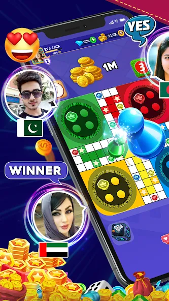 Скачать взлом Online Ludo Game Multiplayer (Лудо Мастер Лудо Дайс Кинг)  [МОД Mega Pack] — последняя версия apk на Андроид screen 4