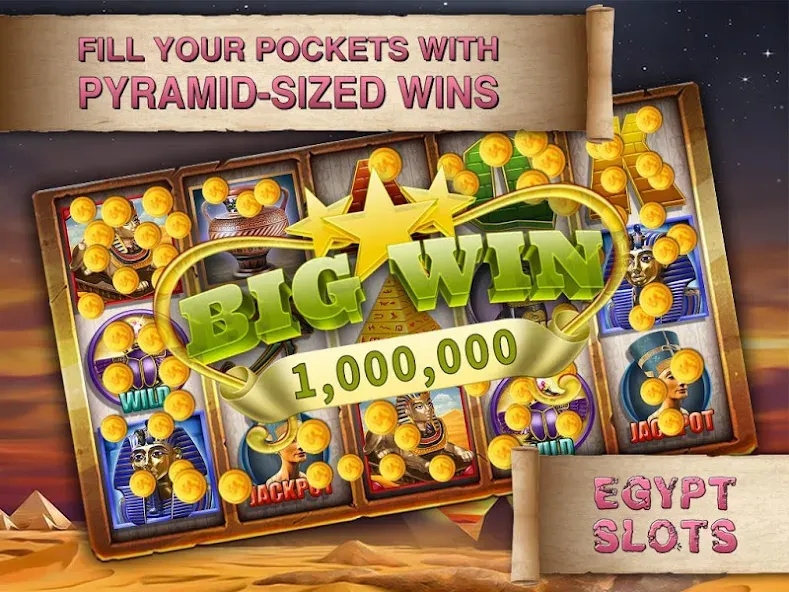 Взломанная Egypt Slots Casino Machines (Египетские игровые автоматы казино)  [МОД Unlocked] — последняя версия apk на Андроид screen 4