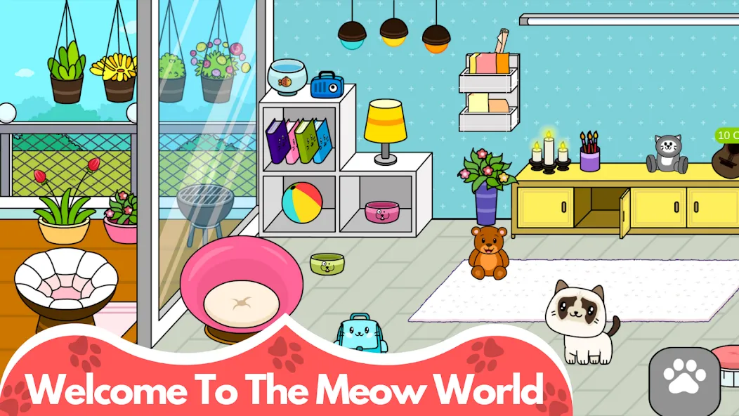 Взлом My Cat Town — Cute Kitty Games  [МОД Меню] — последняя версия apk на Андроид screen 1