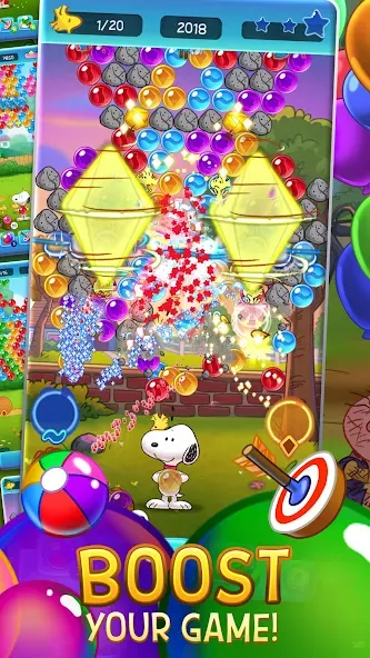 Скачать взломанную Bubble Shooter — Snoopy POP! (Бабл шутер)  [МОД Бесконечные монеты] — стабильная версия apk на Андроид screen 4