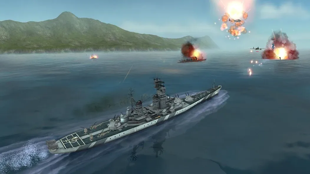 Скачать взломанную WARSHIP BATTLE:3D World War II  [МОД Много монет] — последняя версия apk на Андроид screen 2