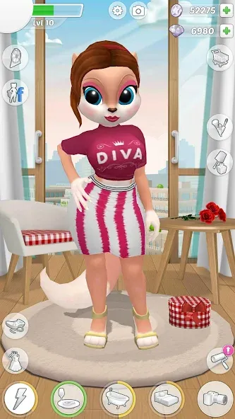 Скачать взломанную Talking Cat Kimmy Superstar  [МОД Много монет] — полная версия apk на Андроид screen 1