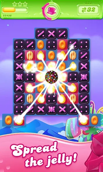 Взломанная Candy Crush Jelly Saga (Кенди Краш Джелли Сага)  [МОД Много монет] — полная версия apk на Андроид screen 1