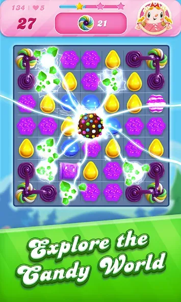 Взлом Candy Crush Saga (Кенди Краш Сага)  [МОД Все открыто] — стабильная версия apk на Андроид screen 1