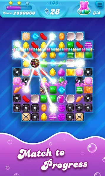 Взломанная Candy Crush Soda Saga (Кенди Краш Сода Сага)  [МОД Меню] — стабильная версия apk на Андроид screen 2