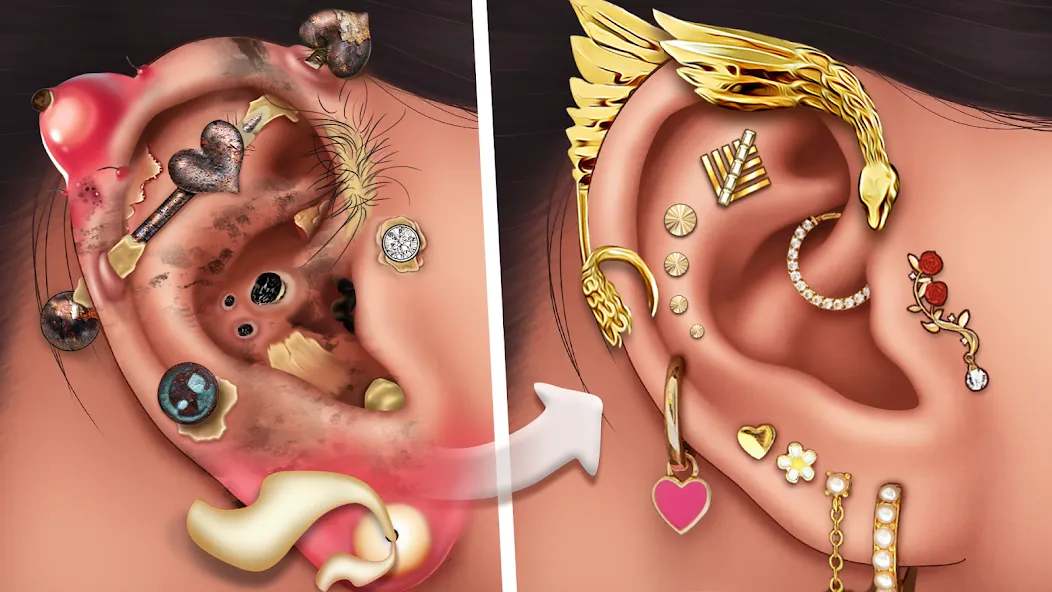 Скачать взлом Ear Salon ASMR Ear Wax& Tattoo (АСМР)  [МОД Меню] — последняя версия apk на Андроид screen 1