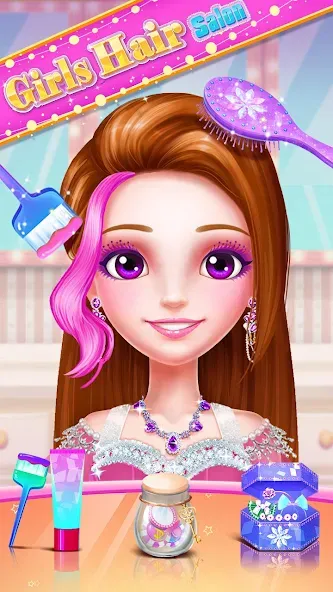 Скачать взломанную Girls Hair Salon  [МОД Много денег] — последняя версия apk на Андроид screen 4