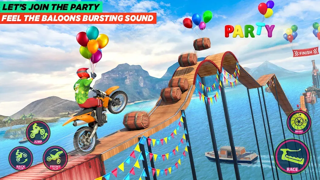 Скачать взломанную Bike Stunt Game: Tricks Master  [МОД Меню] — последняя версия apk на Андроид screen 3