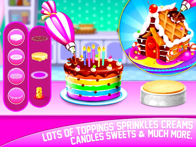 Взломанная Cake Maker Sweet Bakery Games  [МОД Все открыто] — полная версия apk на Андроид screen 1