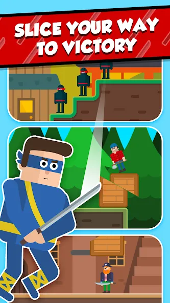 Взломанная Mr Ninja — Slicey Puzzles (Мистер Ниндзя)  [МОД Много денег] — полная версия apk на Андроид screen 4