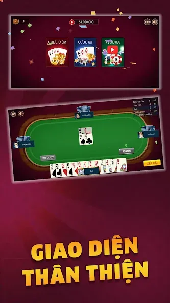 Скачать взломанную Tiến Lên — Tien Len Mien Nam  [МОД Меню] — полная версия apk на Андроид screen 1