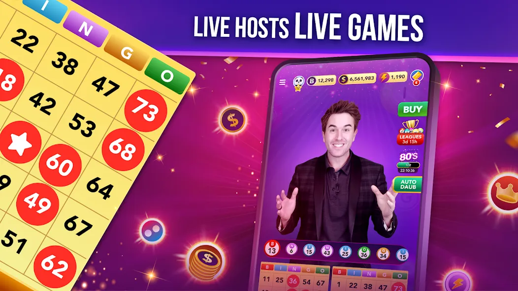 Скачать взлом Live Play Bingo: Real Hosts (Лайв Плей Бинго)  [МОД Много денег] — полная версия apk на Андроид screen 2