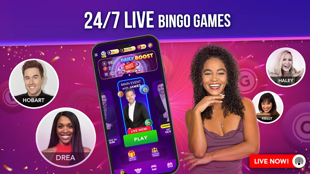 Скачать взлом Live Play Bingo: Real Hosts (Лайв Плей Бинго)  [МОД Много денег] — полная версия apk на Андроид screen 3