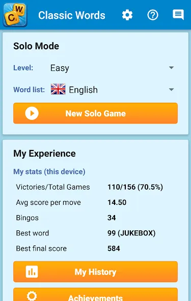 Взлом Classic Words Solo (Классические слова одиночные)  [МОД Все открыто] — стабильная версия apk на Андроид screen 5