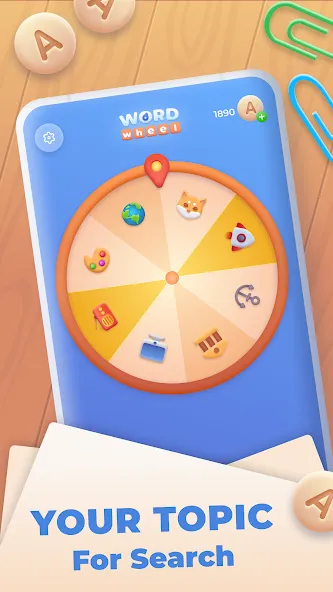 Скачать взлом Word Wheel — Word Search  [МОД Все открыто] — последняя версия apk на Андроид screen 1