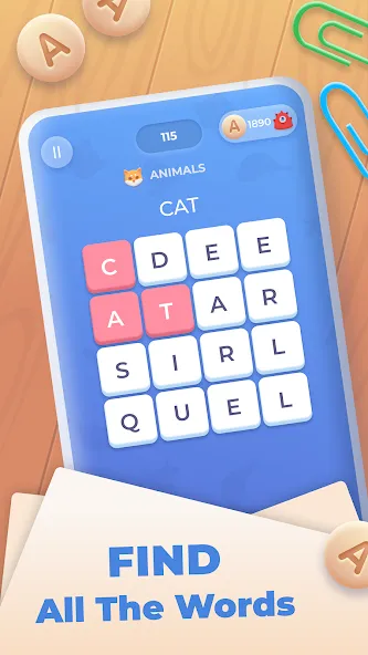 Скачать взлом Word Wheel — Word Search  [МОД Все открыто] — последняя версия apk на Андроид screen 2