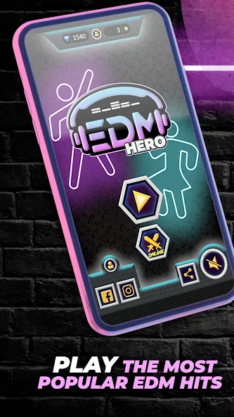 Взломанная Guitar Hero Game: EDM Music (ЭДМ)  [МОД Бесконечные деньги] — последняя версия apk на Андроид screen 1