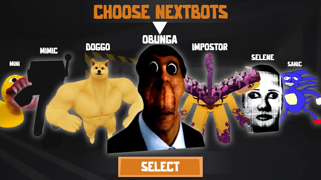 Взлом Nextbots: Obunga Chase Rooms (Некстботс)  [МОД Mega Pack] — полная версия apk на Андроид screen 1