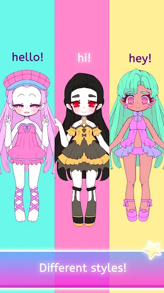 Взломанная Mimistar dress up chibi doll (Министар)  [МОД Меню] — последняя версия apk на Андроид screen 2