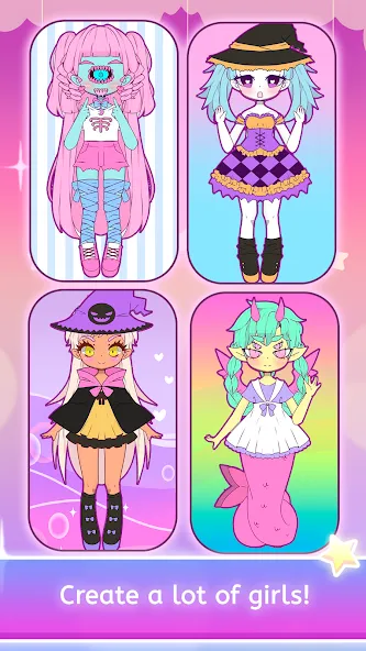 Взломанная Mimistar dress up chibi doll (Министар)  [МОД Меню] — последняя версия apk на Андроид screen 4