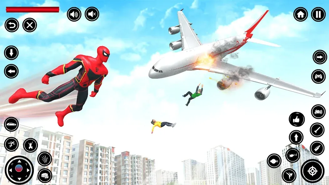 Скачать взломанную Flying Spider Rope Hero Fight (Флайинг Спайдер Роп Хиро Файт)  [МОД Меню] — последняя версия apk на Андроид screen 1