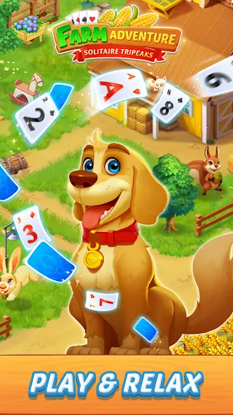 Скачать взломанную Solitaire Farm Adventure (Солитер)  [МОД Mega Pack] — последняя версия apk на Андроид screen 1