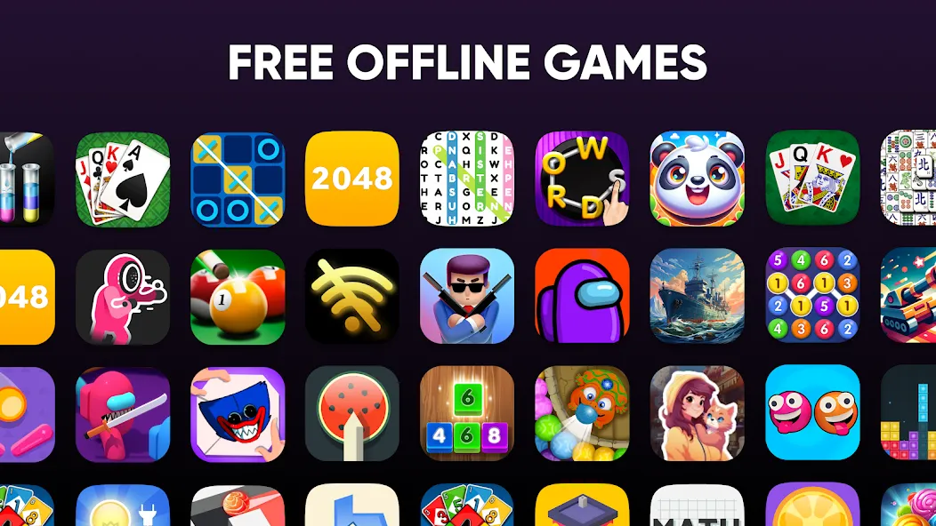 Скачать взломанную Offline Games — No WiFi — Fun  [МОД Mega Pack] — стабильная версия apk на Андроид screen 1