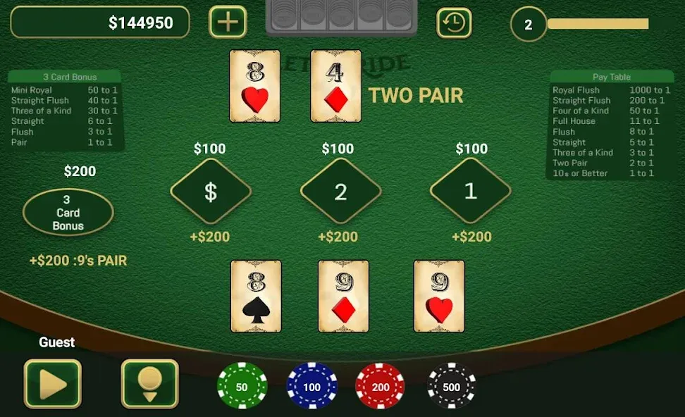 Скачать взломанную Let It Ride Poker  [МОД Бесконечные деньги] — последняя версия apk на Андроид screen 2