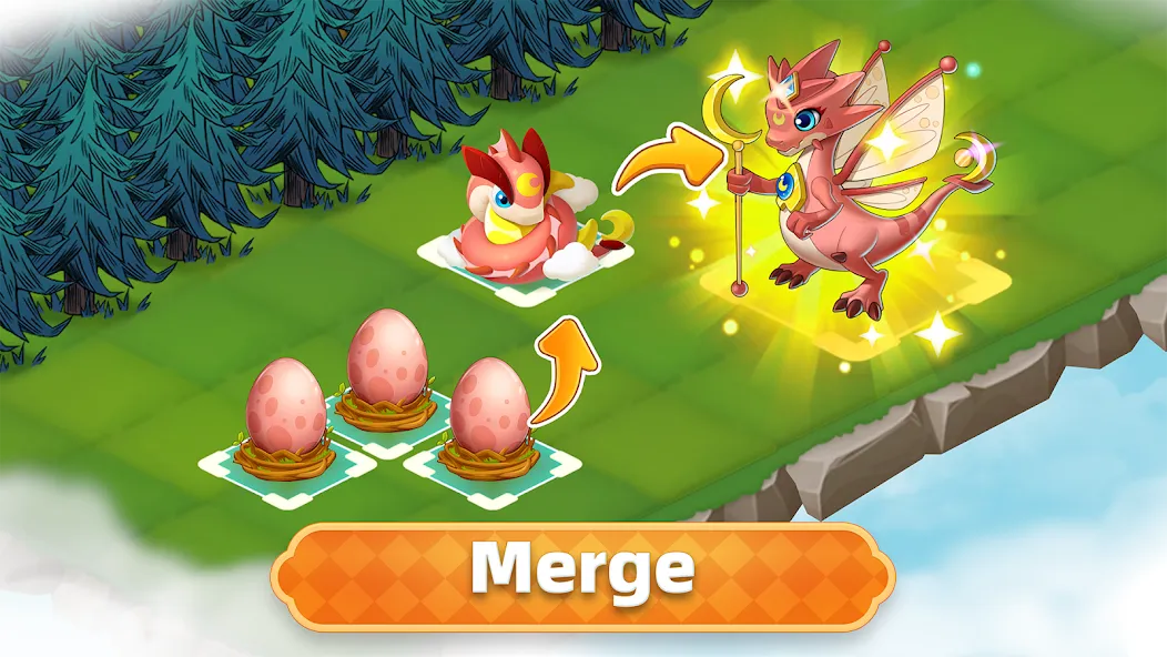 Скачать взломанную Merge Legends: Dragon Island (Мердж Легендс)  [МОД Unlocked] — последняя версия apk на Андроид screen 1