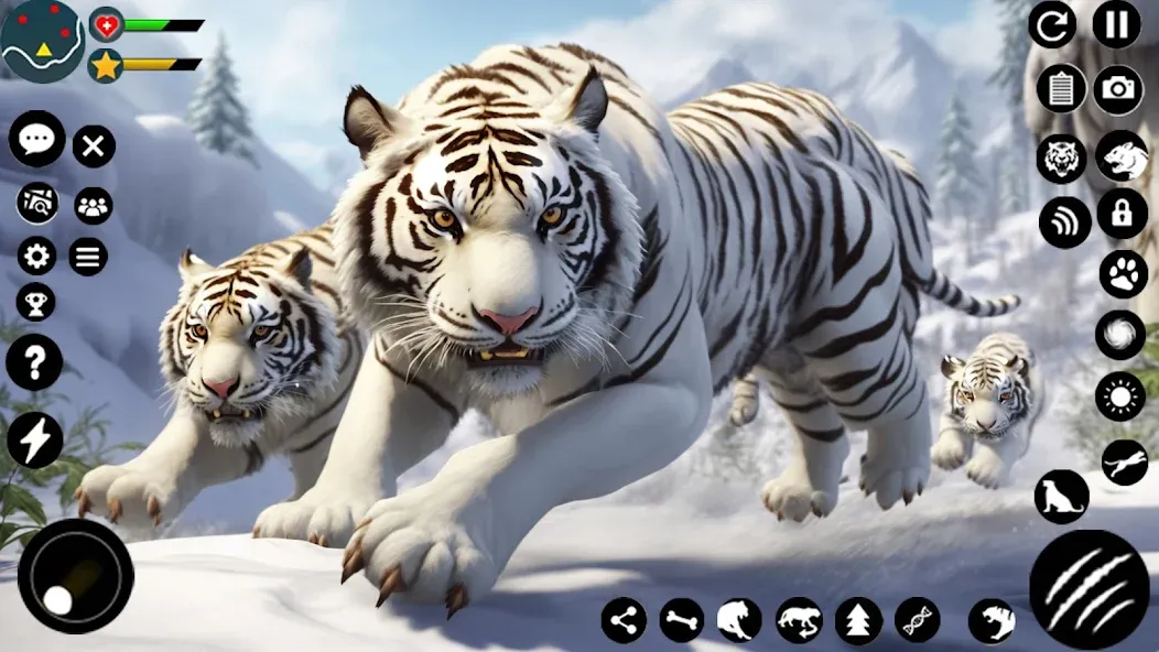 Скачать взломанную Arctic White Tiger Family Sim  [МОД Бесконечные монеты] — стабильная версия apk на Андроид screen 1