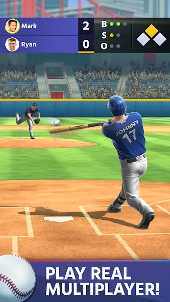 Скачать взломанную Baseball: Home Run Sports Game (Бейсбол)  [МОД Unlocked] — стабильная версия apk на Андроид screen 1