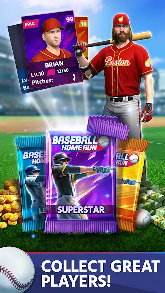 Скачать взломанную Baseball: Home Run Sports Game (Бейсбол)  [МОД Unlocked] — стабильная версия apk на Андроид screen 4