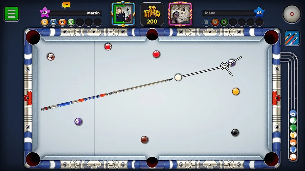 Взломанная 8 Ball Pool (Шаровый Бильярд)  [МОД Все открыто] — стабильная версия apk на Андроид screen 3