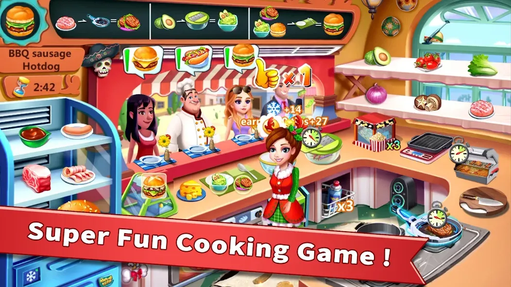 Взломанная Rising Super Chef — Cook Fast (Райзинг Супер Шеф)  [МОД Много монет] — полная версия apk на Андроид screen 1