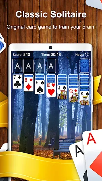 Взломанная Solitaire Card Game (Солитер карточная игра)  [МОД Все открыто] — стабильная версия apk на Андроид screen 2