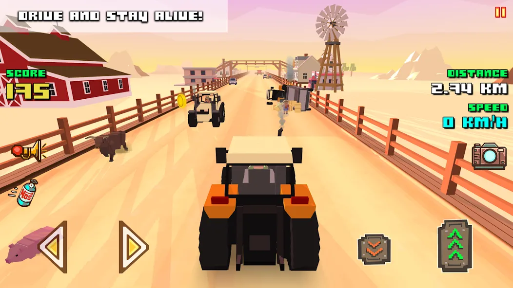 Скачать взломанную Blocky Farm Racing & Simulator  [МОД Все открыто] — последняя версия apk на Андроид screen 2