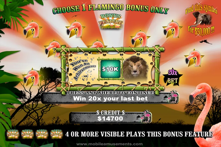 Взломанная Flamingo Safari Slots (Фламинго Сафари Слоты)  [МОД Меню] — полная версия apk на Андроид screen 2