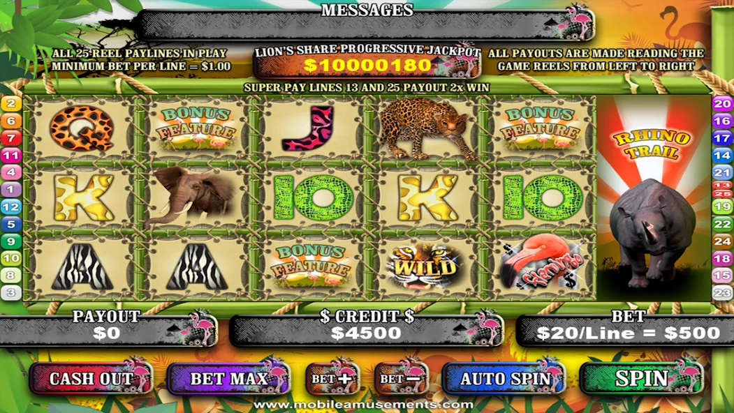 Взломанная Flamingo Safari Slots (Фламинго Сафари Слоты)  [МОД Меню] — полная версия apk на Андроид screen 5